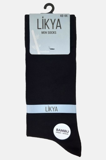 LİKYA - Likya Erkek Bambu Soket Çorap - Düz (Siyah)