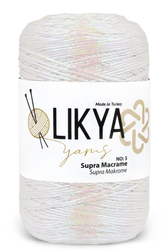 LİKYA HOBİ - Likya Supra İplik 3 Mm 200 Gr 200 Mt (005/Optik Beyaz)